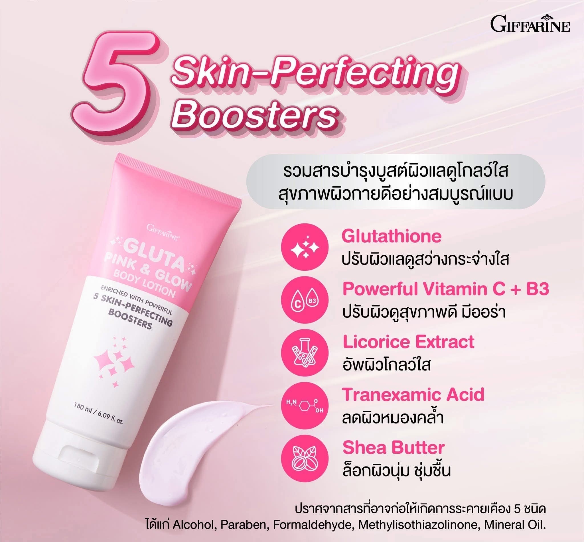 กิฟฟารีน กลูตา พิงก์ แอนด์ โกลว์ บอดี้ โลชั่น